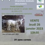 Vente de jeunes taureaux du 26/01/23 à Optigen – NOUHANT (23).