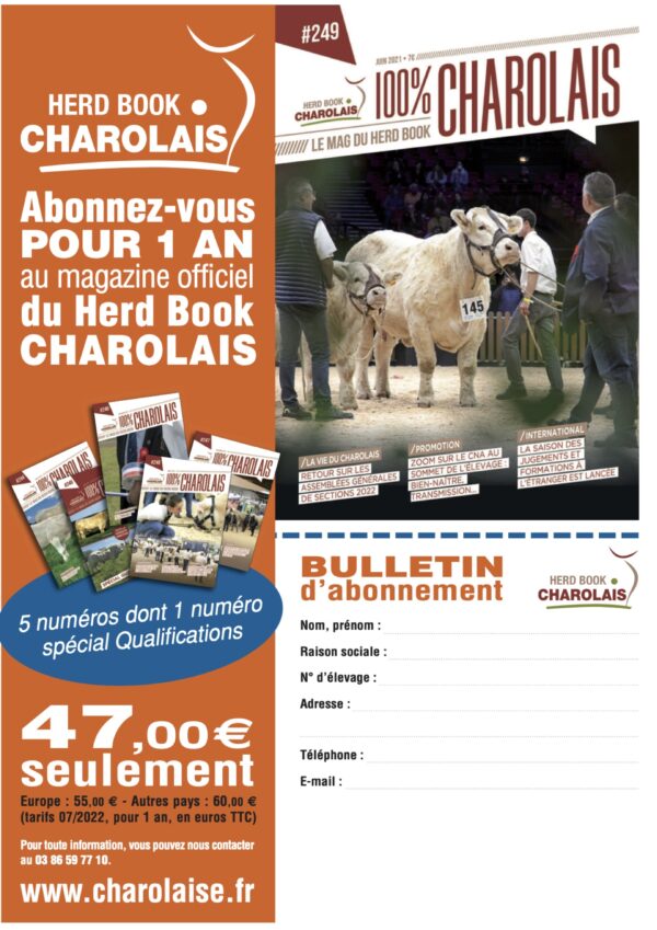 Abonnement à la revue 100 % Charolais